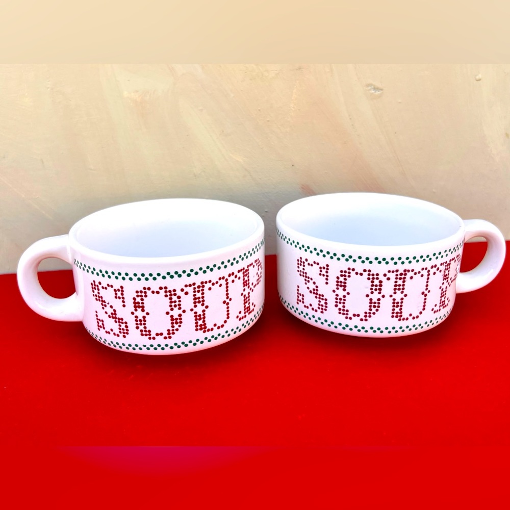 Vintage Houston Food Mug Set of 2 Mugs
